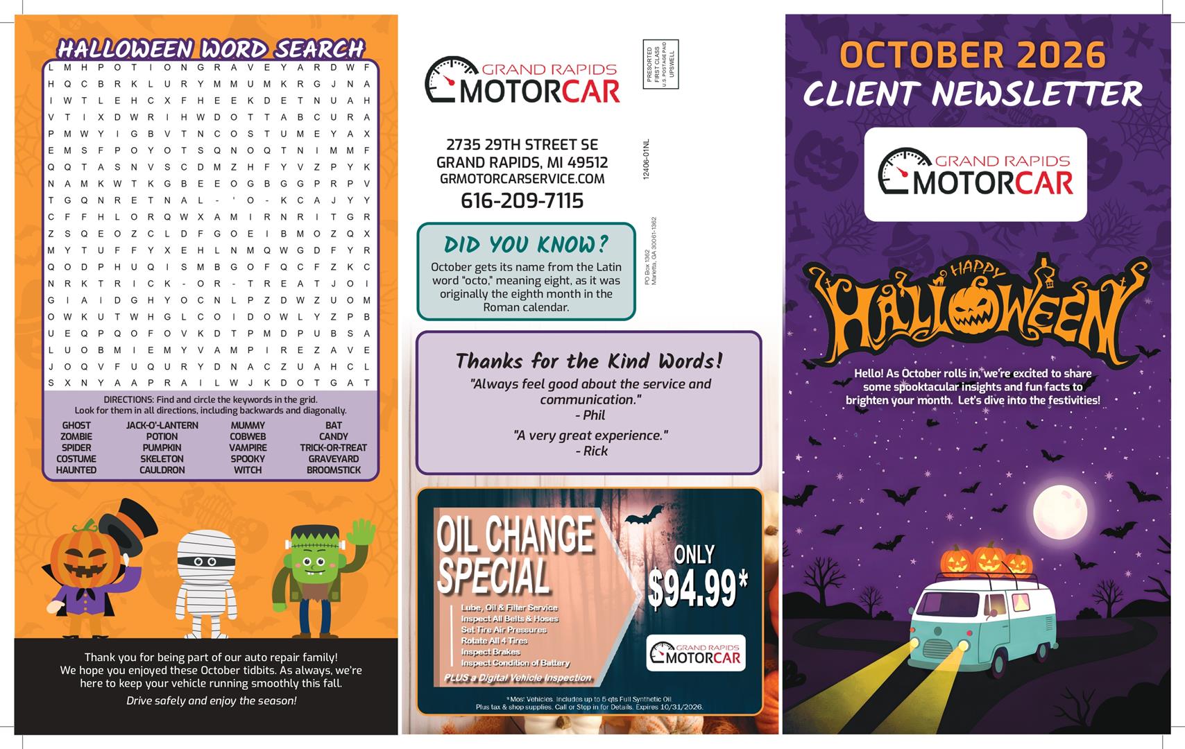 November Newsletter | Grand Rapids Motorcar